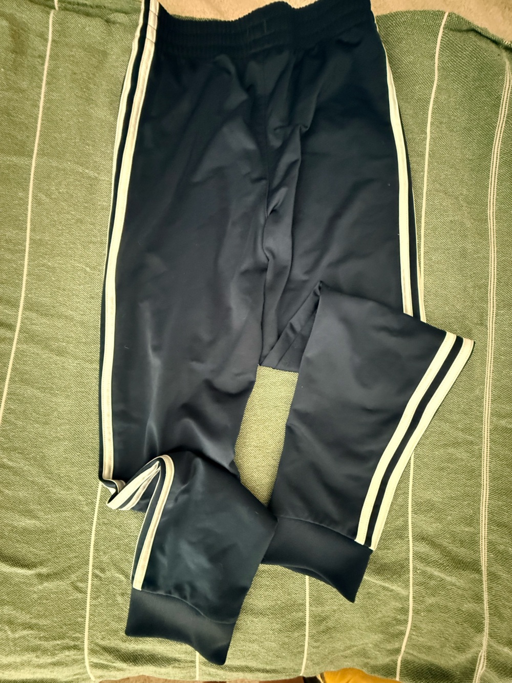 adidas Men's Black Sweatpants with White Side Stripes